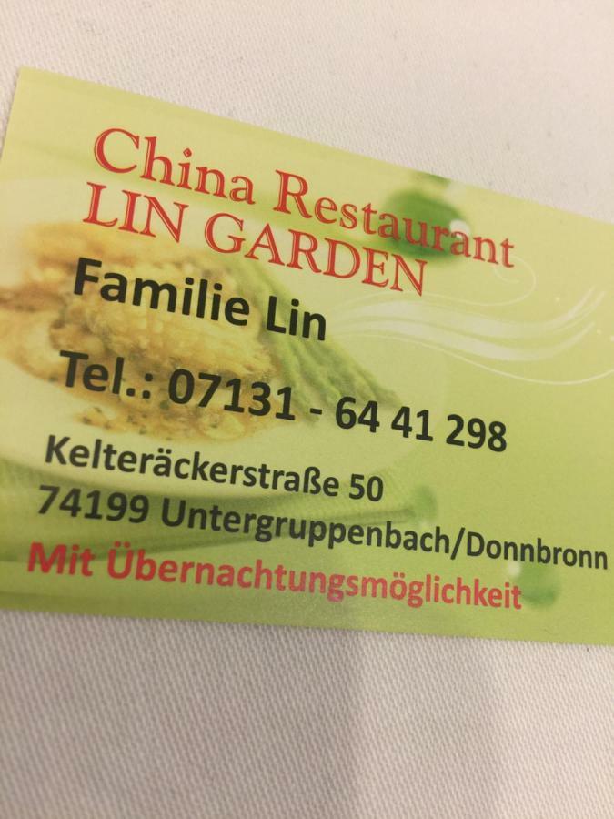 Gaststaette Lin Garden Hotel Untergruppenbach Exterior photo